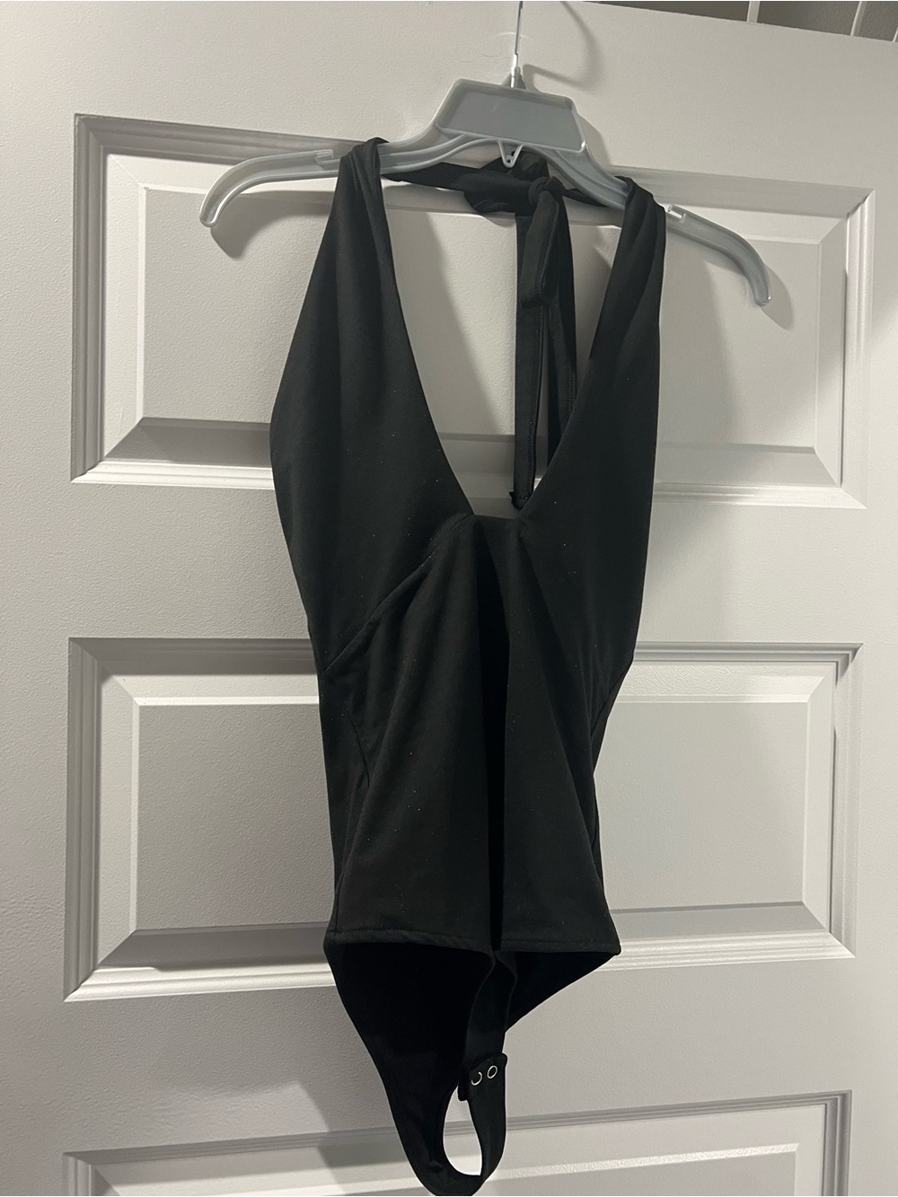 Black Halter One-Piece Bodysuit